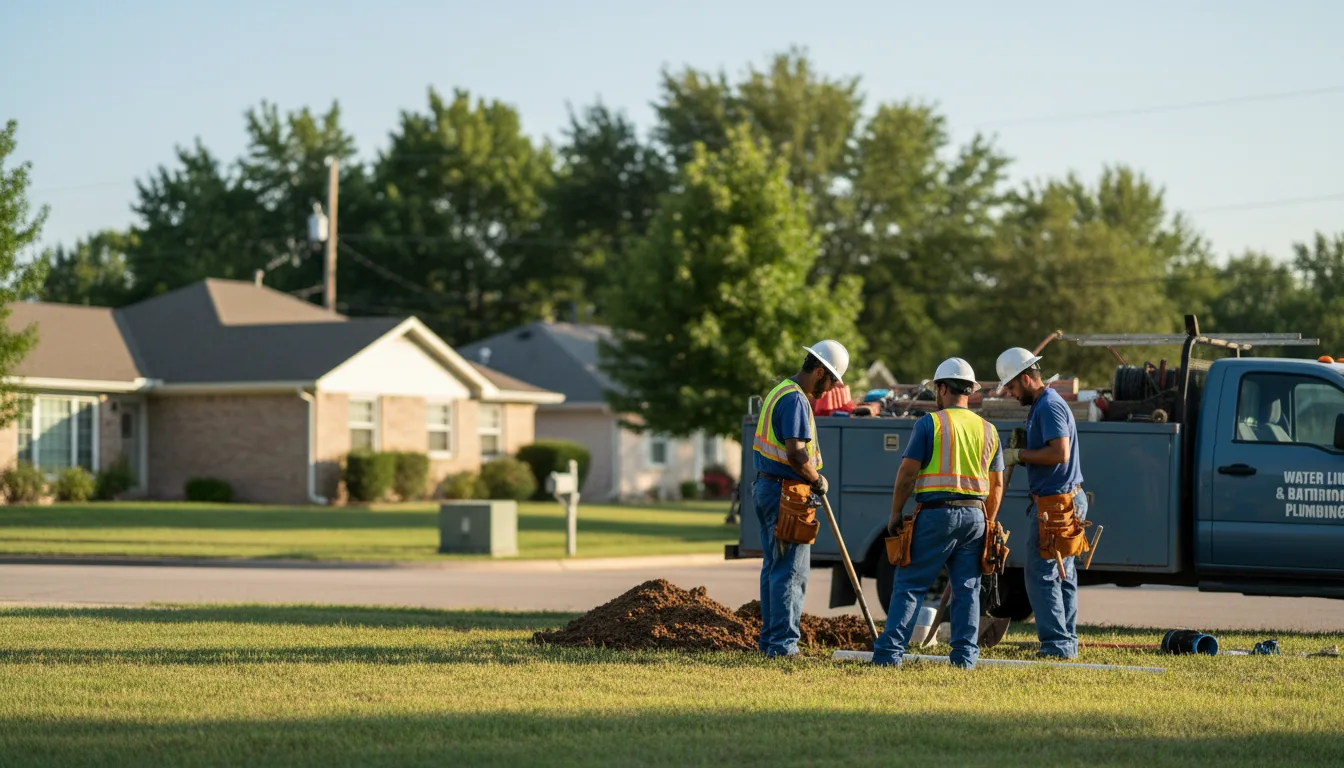Residential water line and bathroom plumbing service in Jermyn, TX